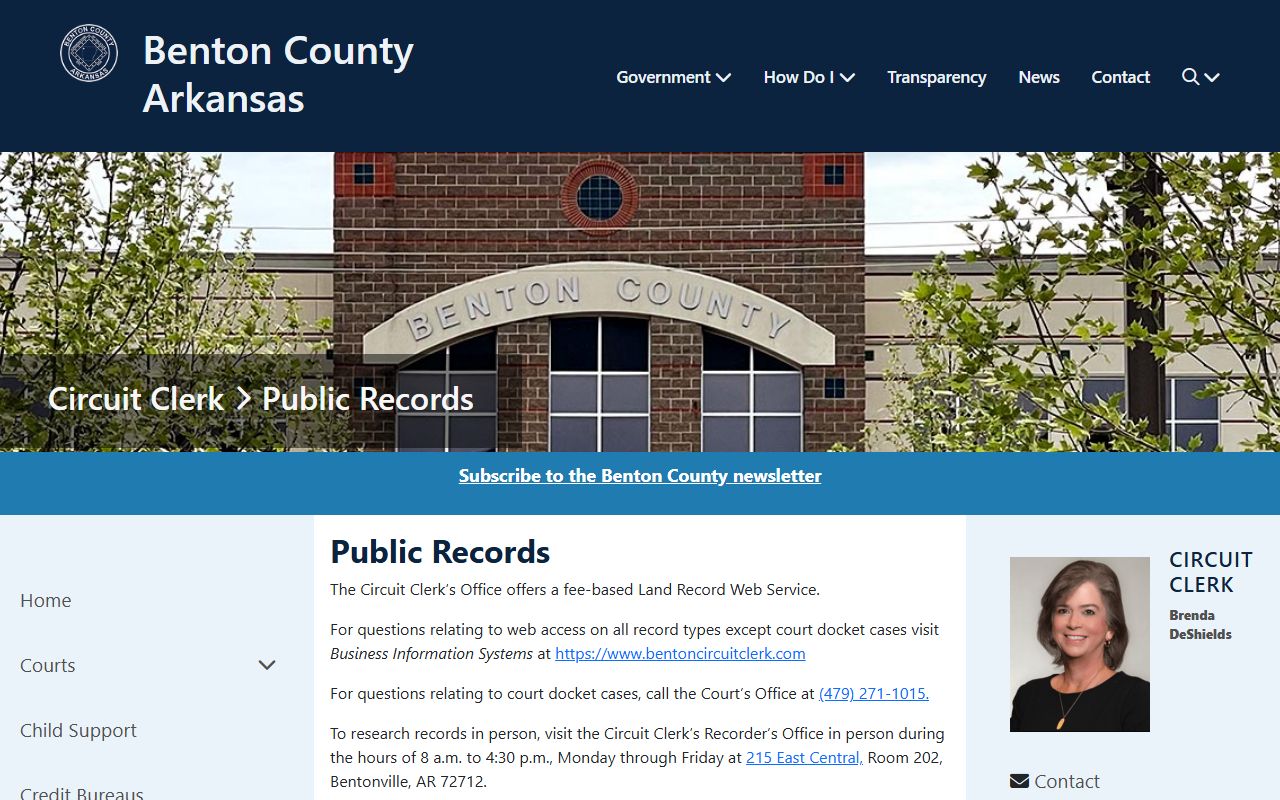 Benton County public court records and family court records access portal