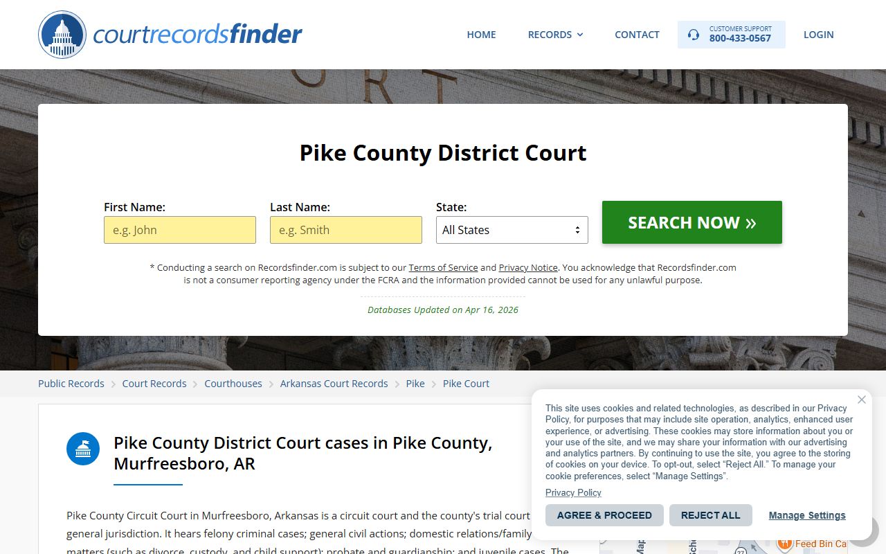 Pike County Circuit Court in Murfreesboro for family court records access