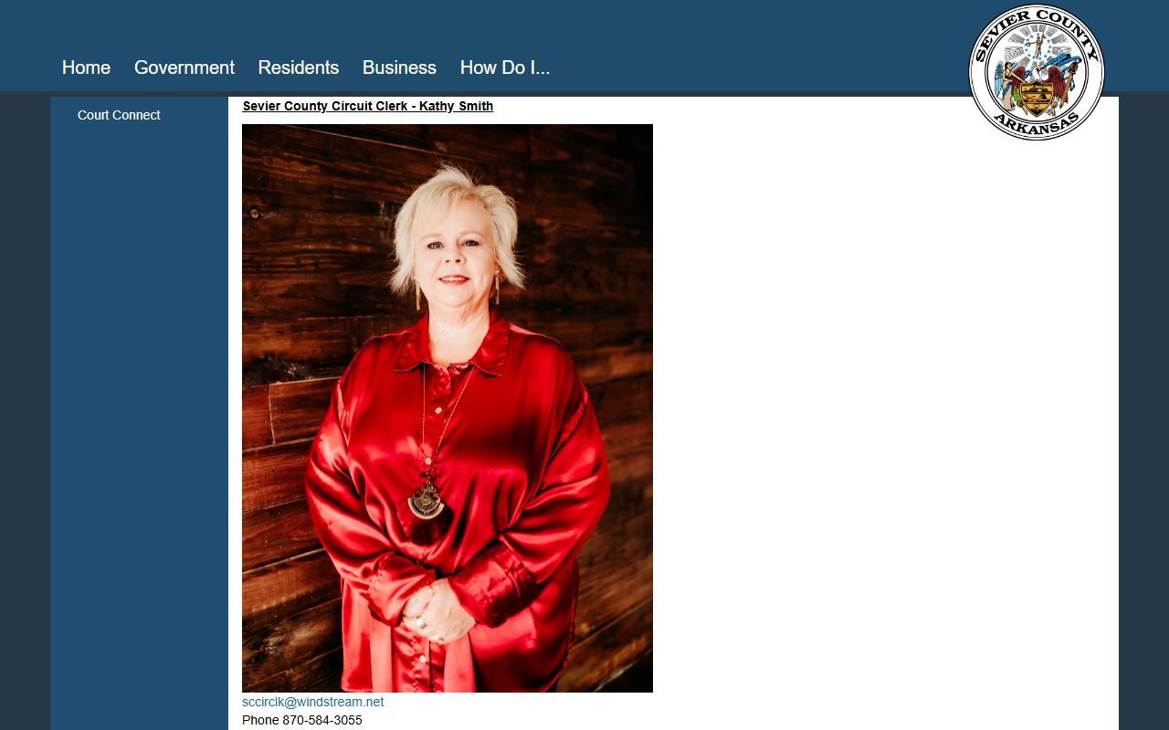 Sevier County Circuit Clerk website for family court records in De Queen Arkansas