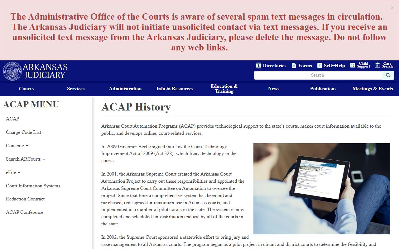 Arkansas Court Automation Programs managing family court records technology