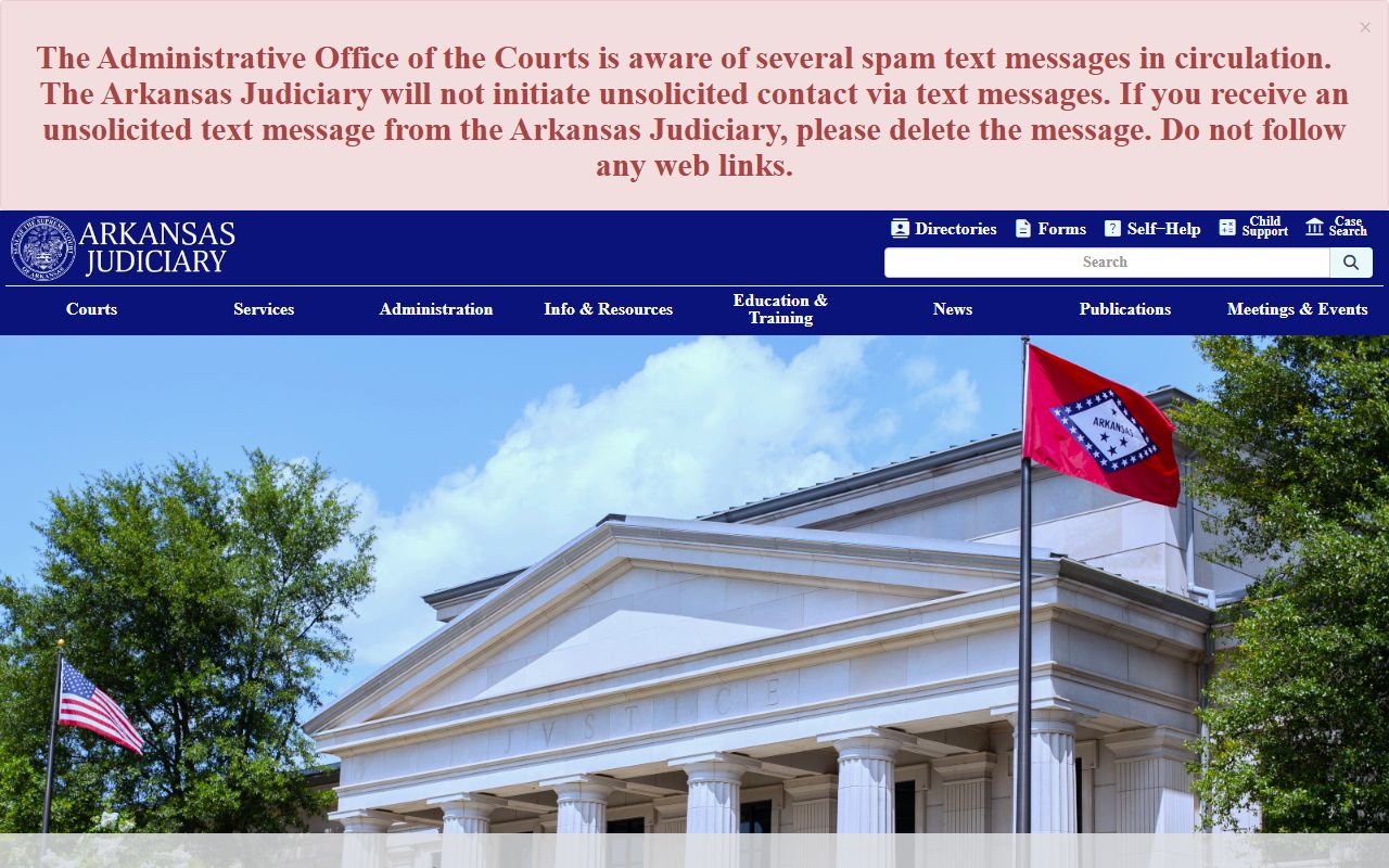 Arkansas Judiciary official website for family court records access