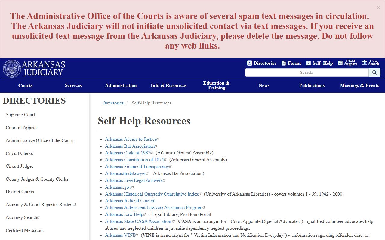 Arkansas self-help resources for family court cases and record access